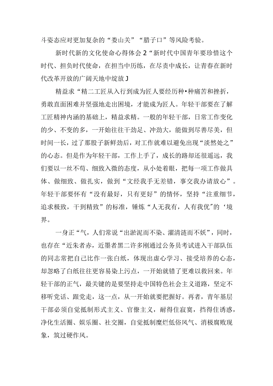 新时代新的文化使命心得体会选集四篇.docx_第3页