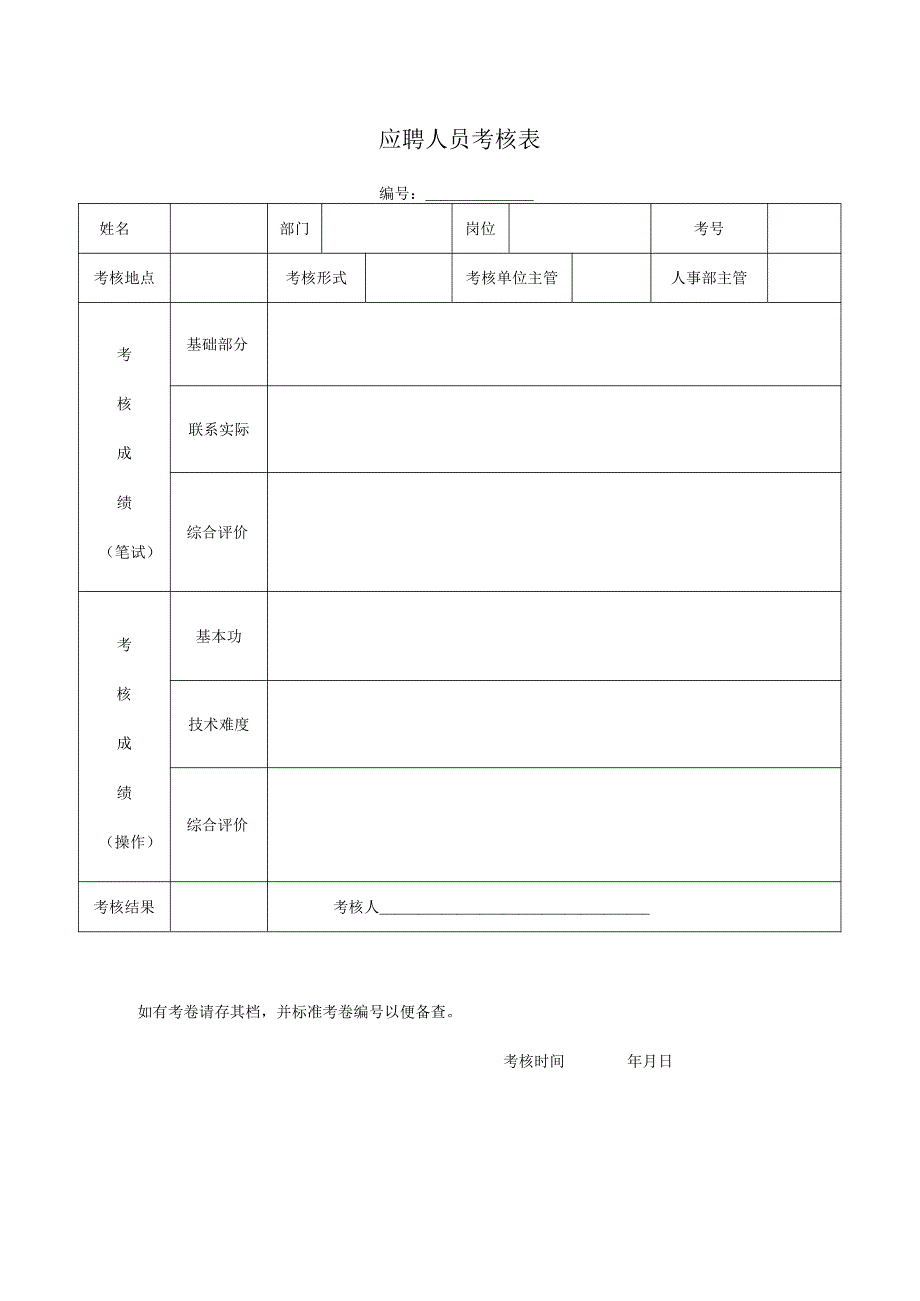 应聘人员考核表.docx_第1页