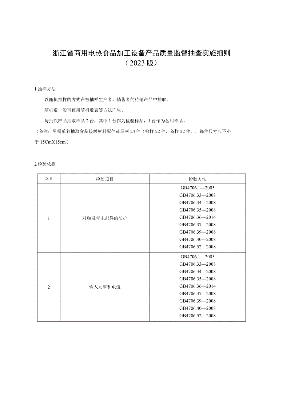 浙江省商用电热食品加工设备产品质量监督抽查实施细则2023年版.docx_第1页