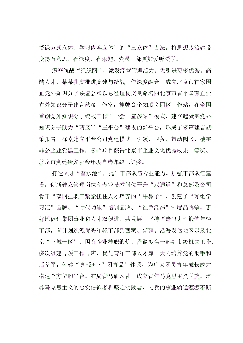 某某公司擦亮1+N党建品牌引领企业高质量发展经验交流材料.docx_第3页