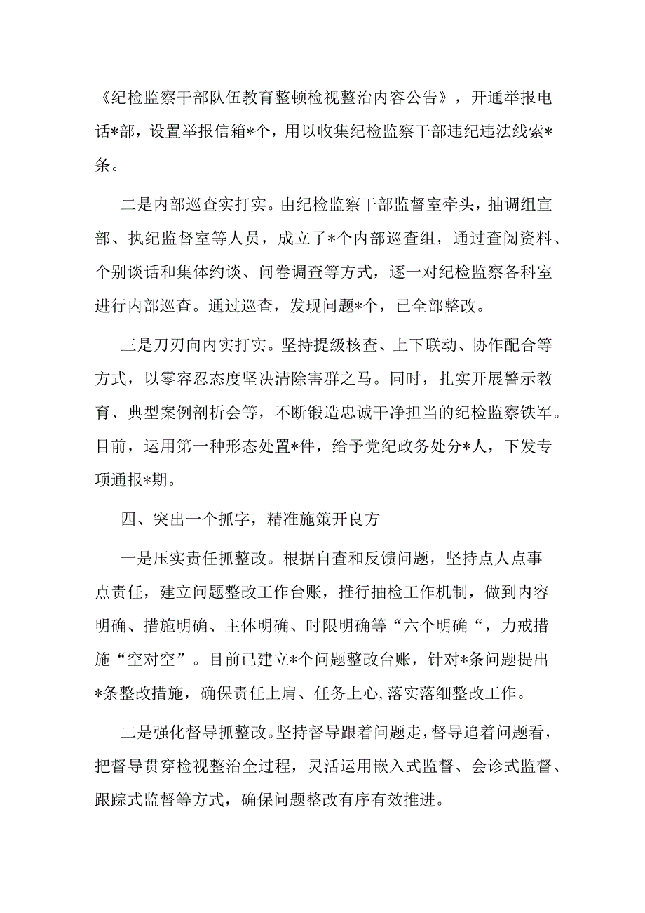 某市纪委监委纪检监察干部队伍检视整改经验总结材料.docx_第3页