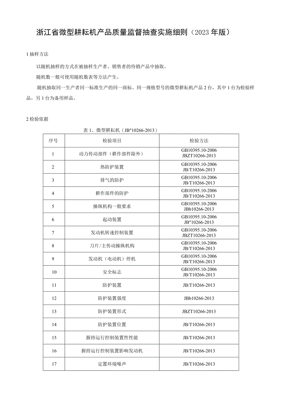 浙江省微型耕耘机产品质量监督抽查实施细则2023年版.docx_第1页