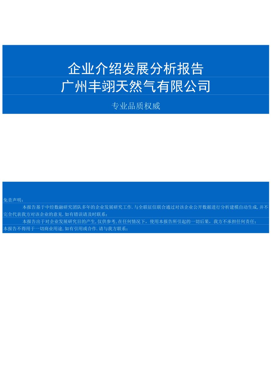 广州丰翊天然气有限公司介绍企业发展分析报告.docx_第1页