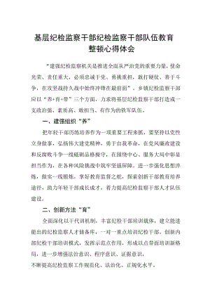 2023基层纪检监察干部纪检监察干部队伍教育整顿心得体会精选三篇通用范文.docx