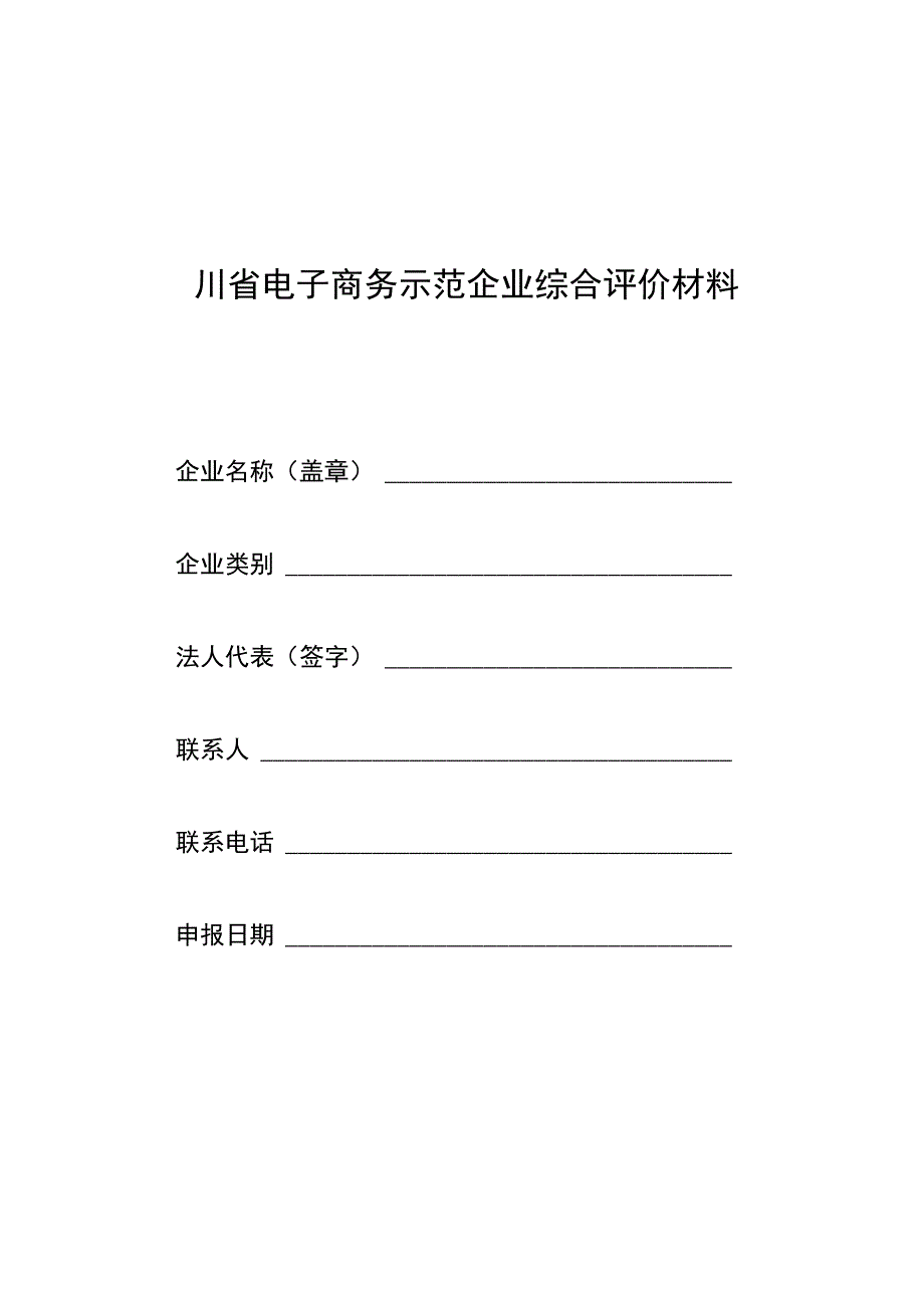 四川2023年省级电子商务示范企业综合评价书模板.docx_第1页