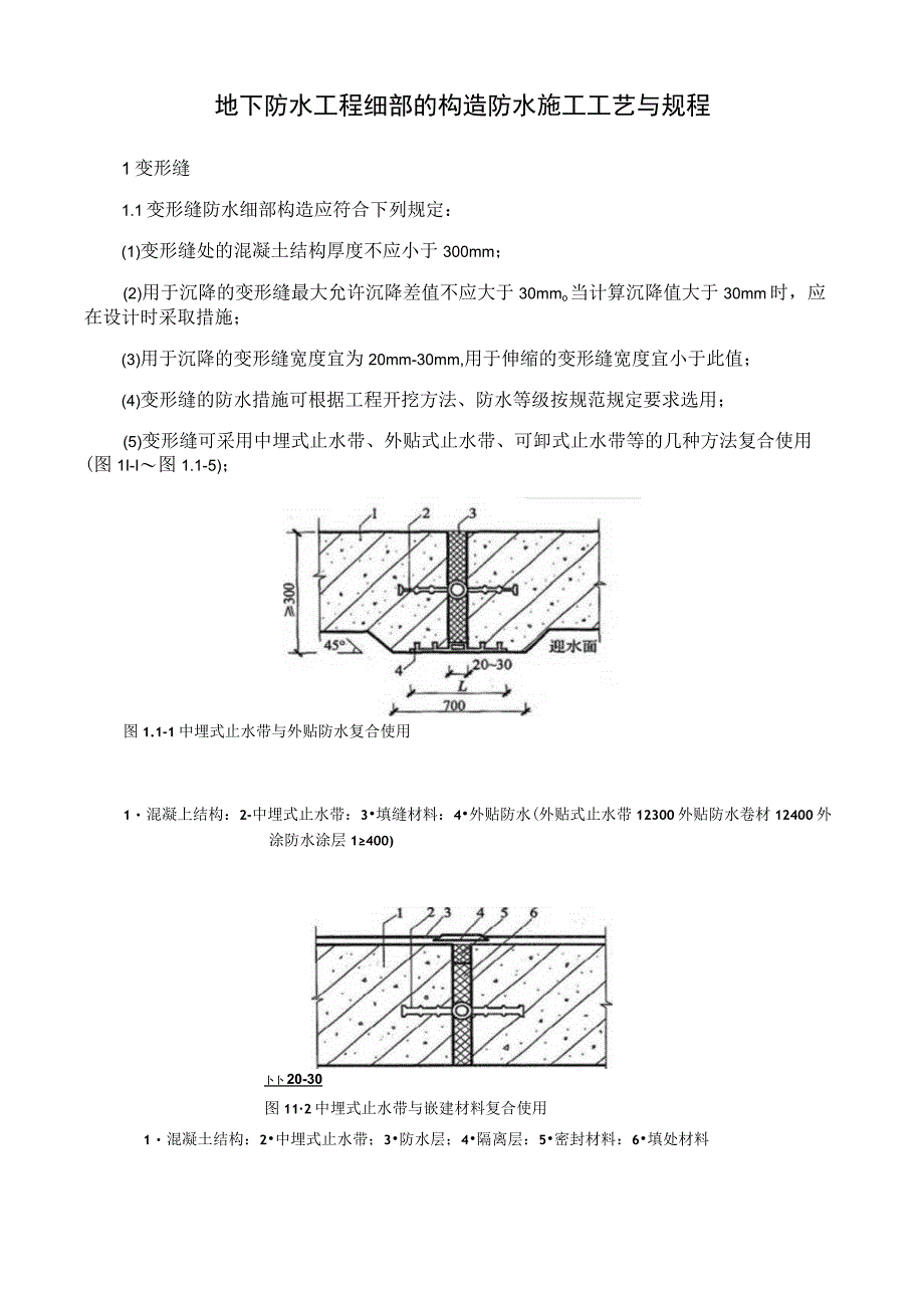 地下防水工程细部的构造防水施工工艺与规程.docx_第1页