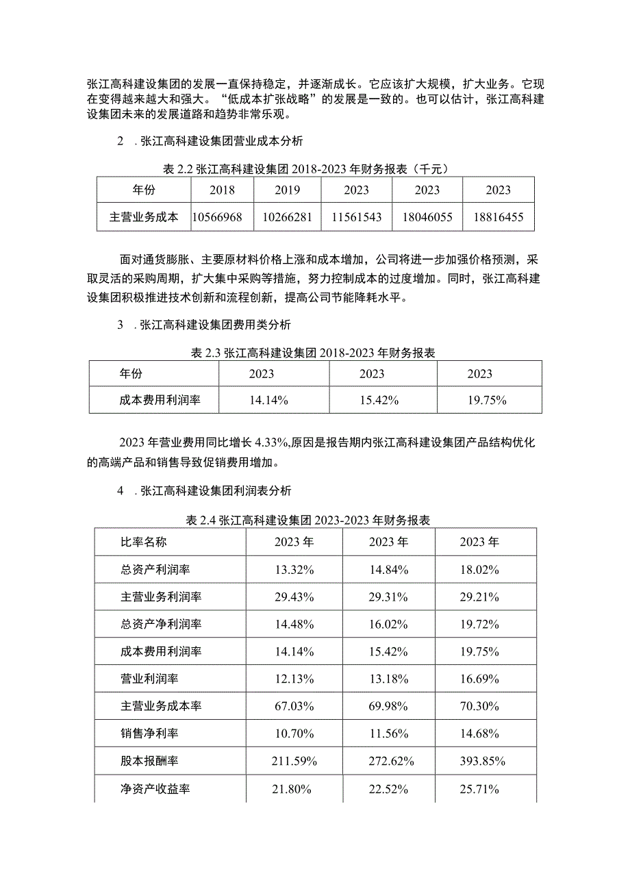 张江高科建设集团盈利能力案例研究3200字.docx_第2页