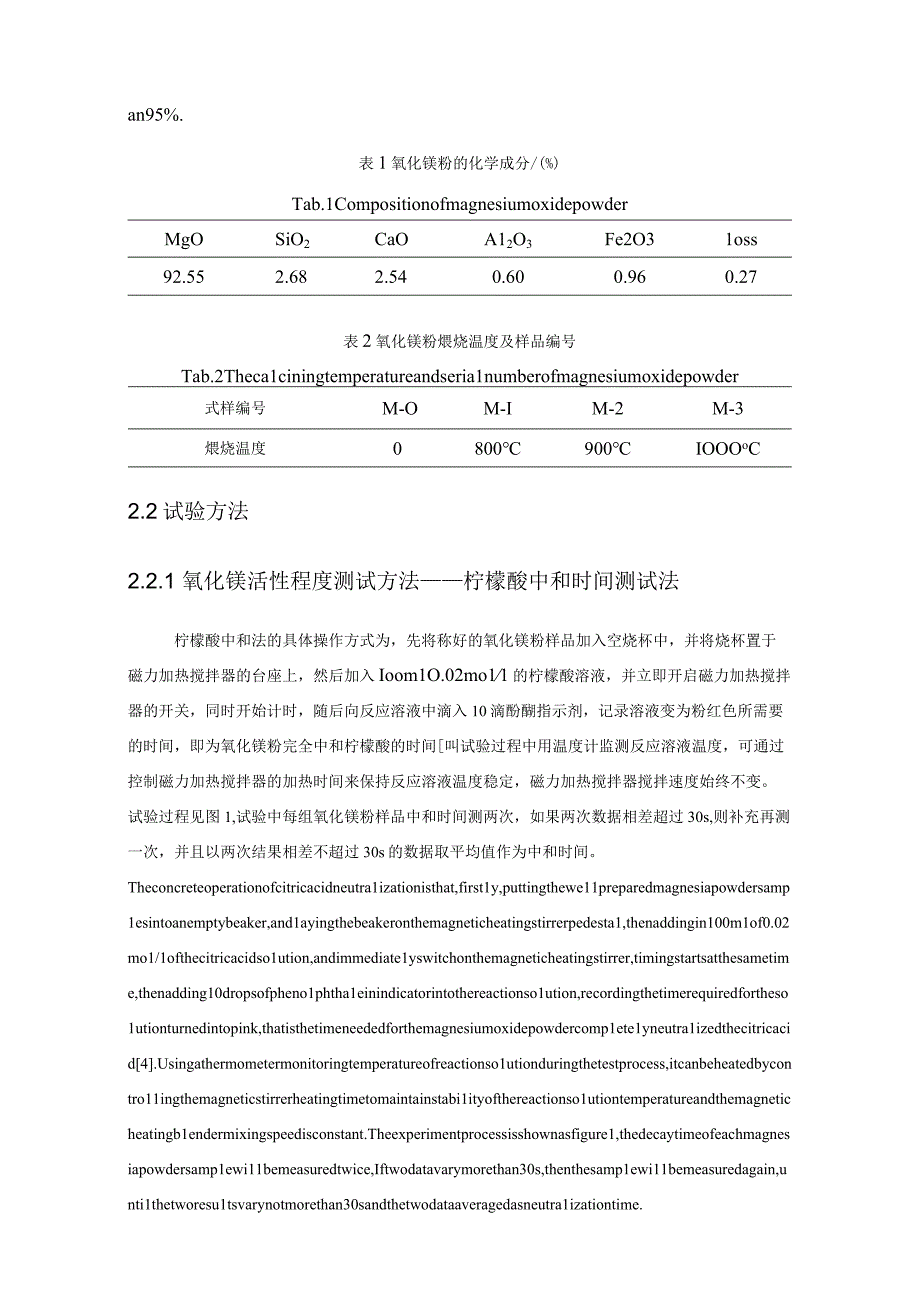 煅烧温度对氧化镁粉反应活性程度影响机理研究.docx_第3页