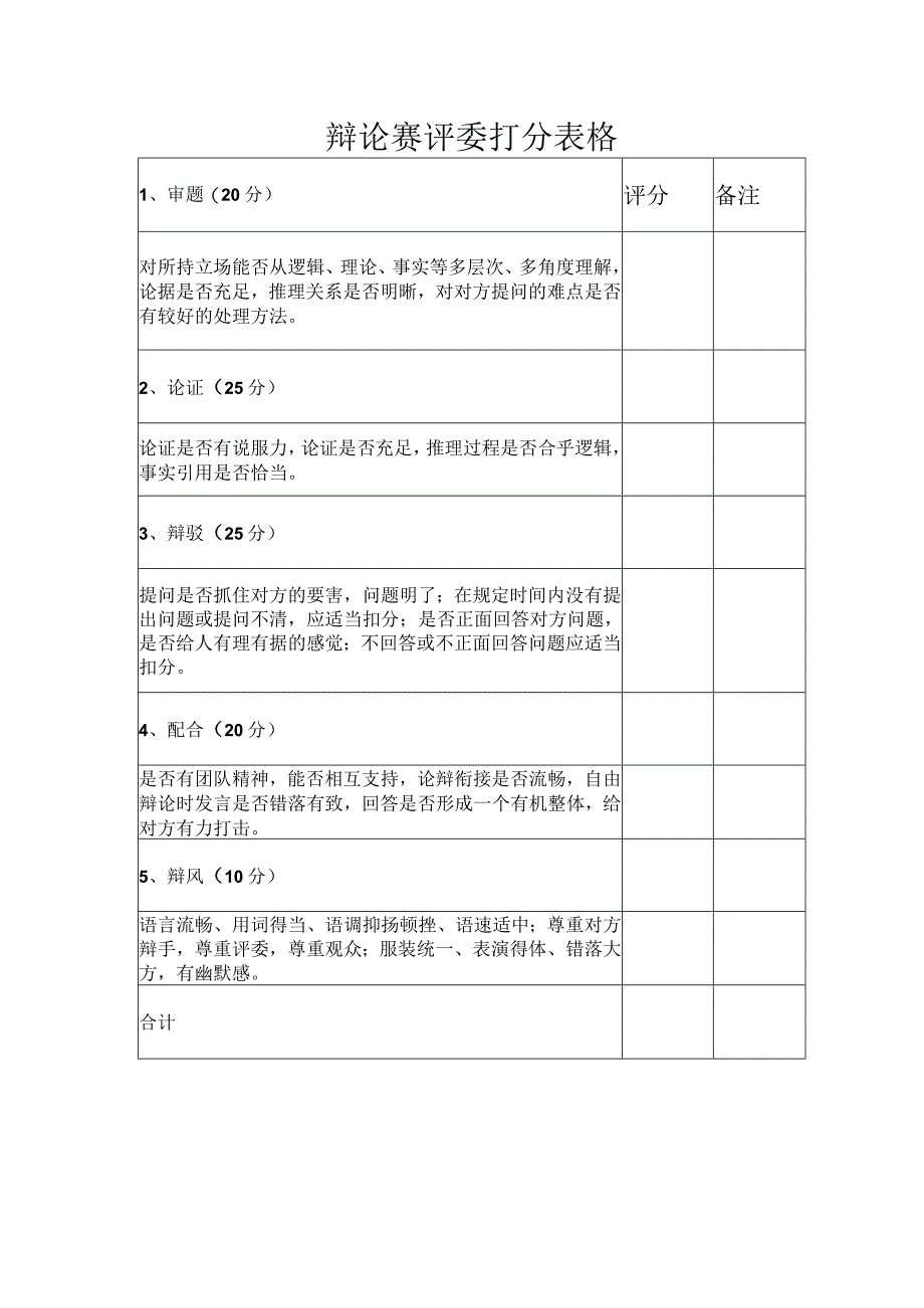 辩论赛评委打分表格.docx_第1页