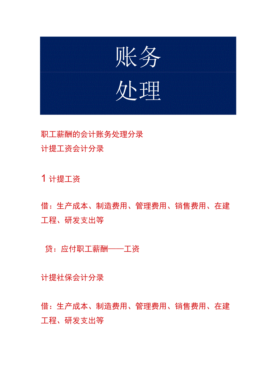 职工薪酬的会计账务处理分录.docx_第1页