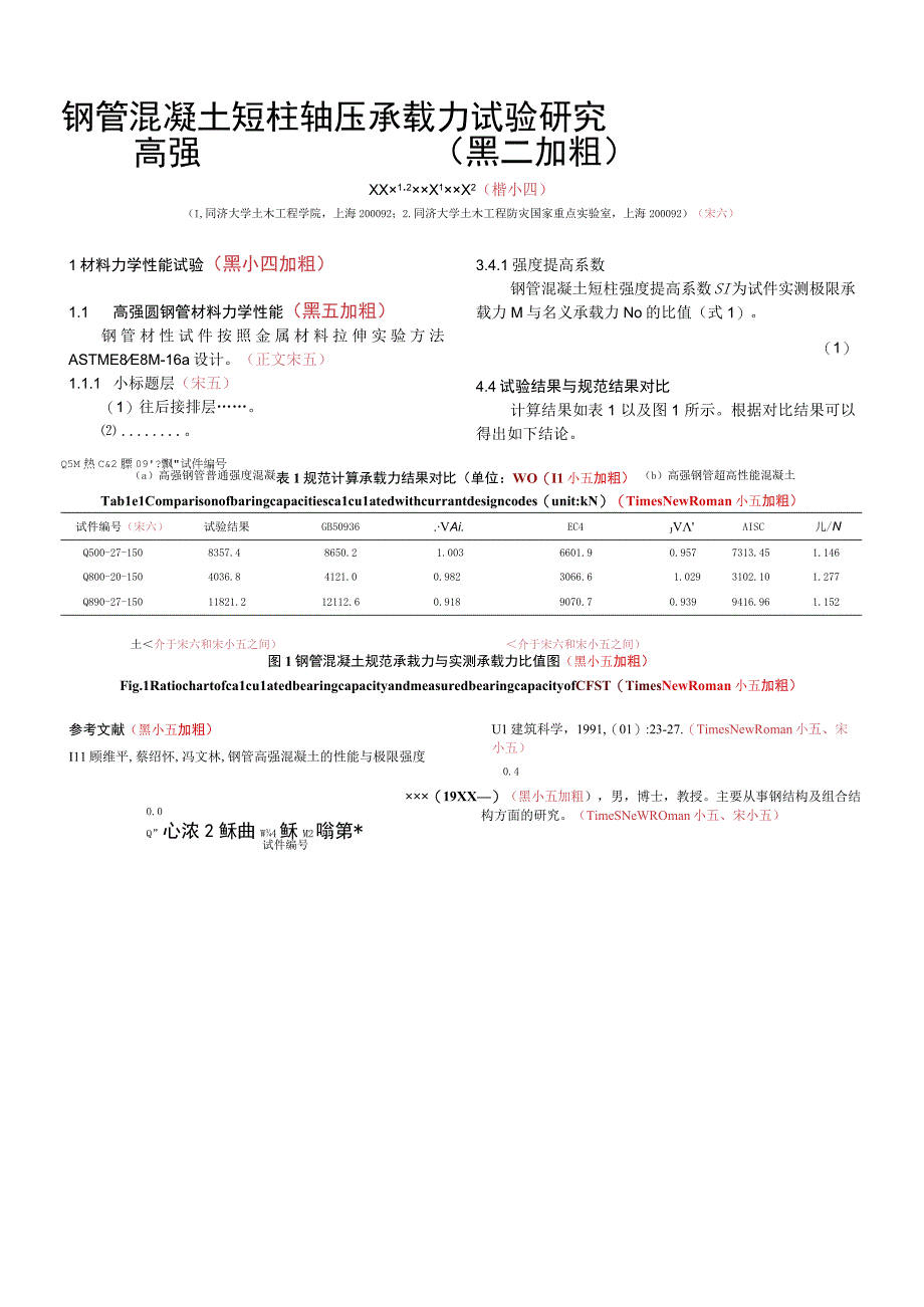 高强圆钢管混凝土短柱轴压承载力试验研究黑二加粗.docx_第1页