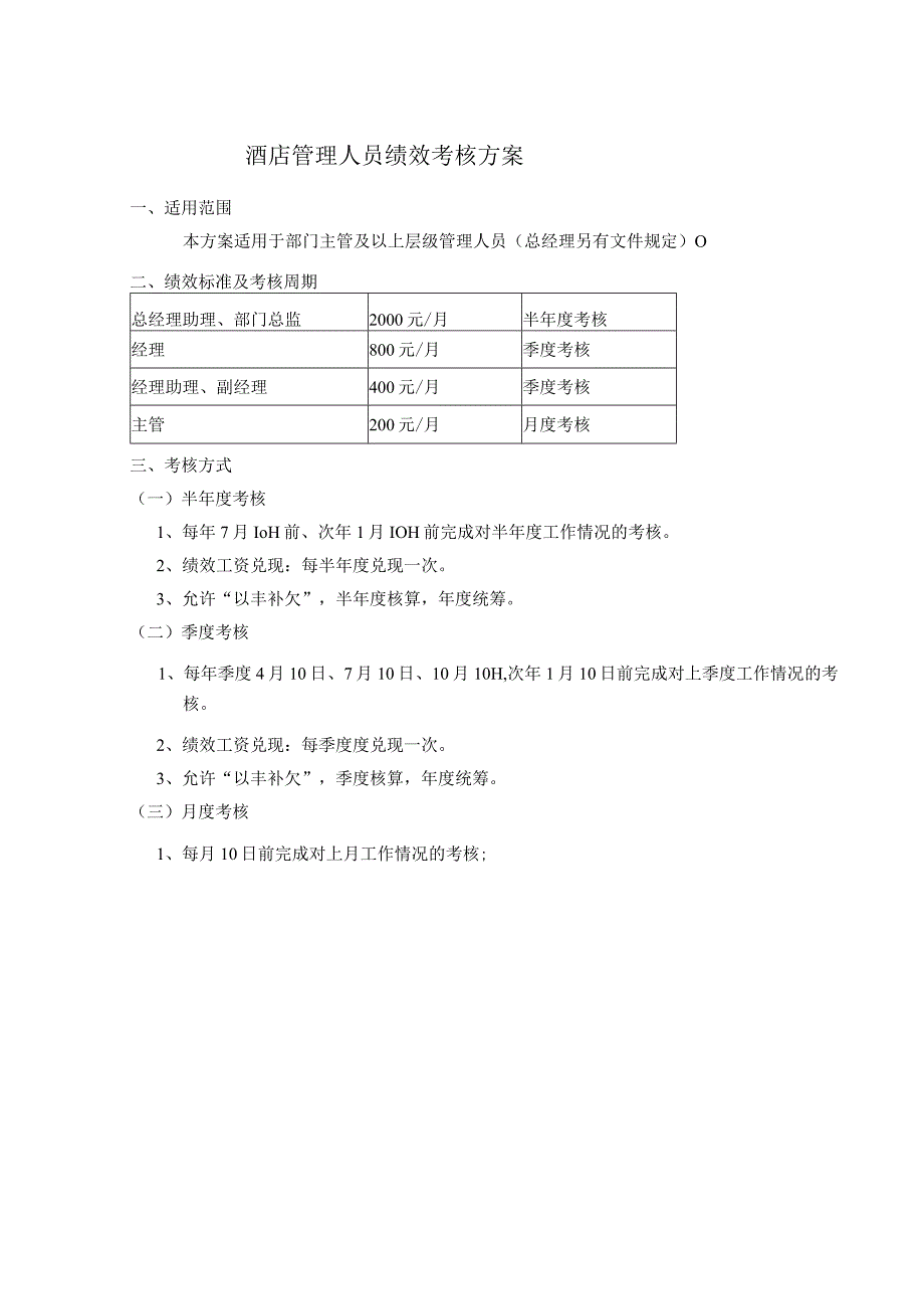 酒店管理人员绩效考核方案101716.docx_第1页