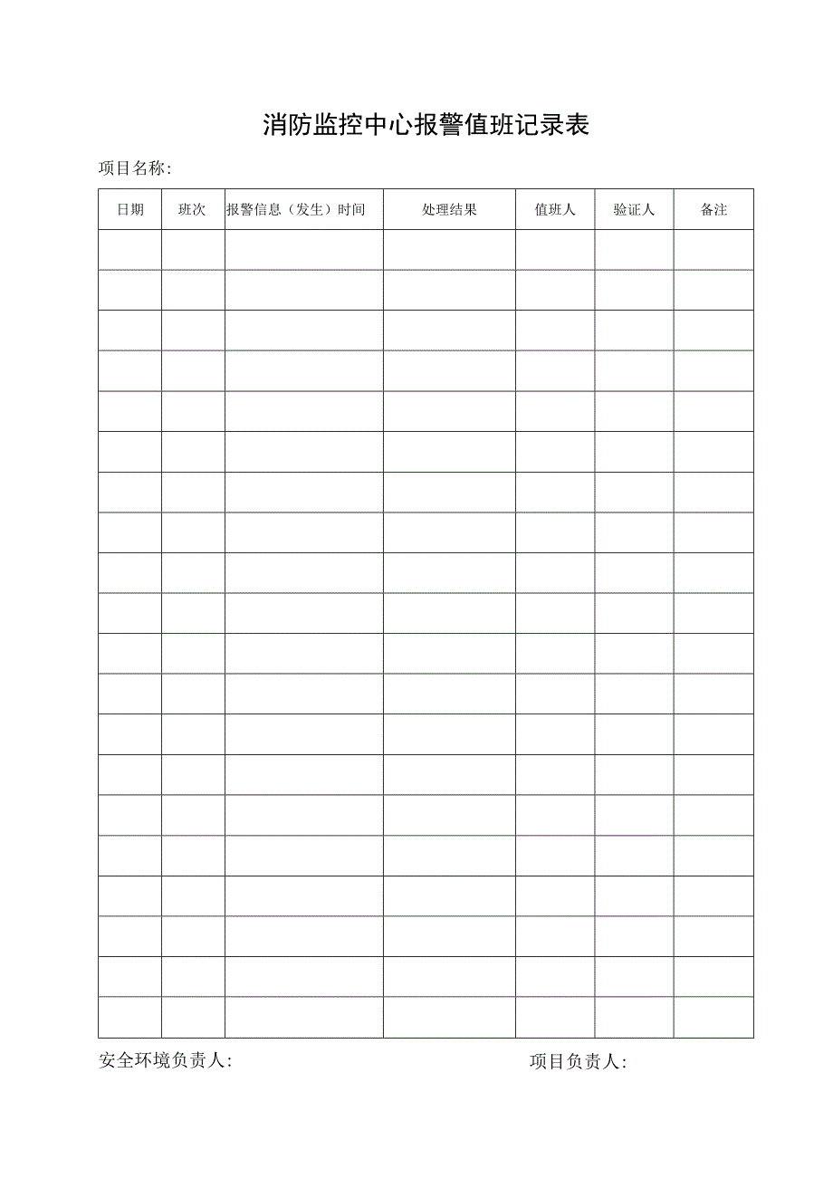 消防监控中心报警值班记录表.docx_第1页