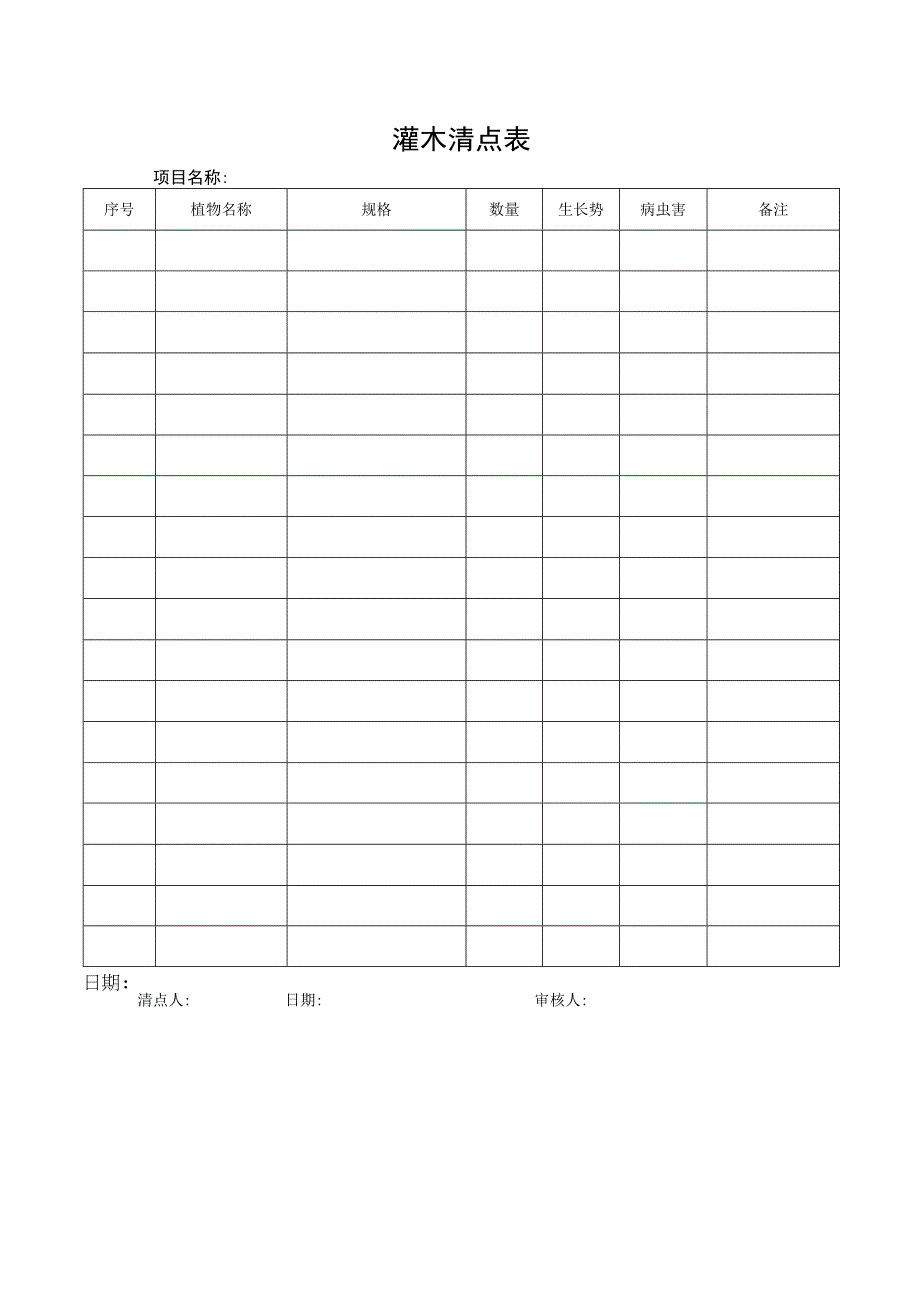 绿化灌木清点表.docx_第1页