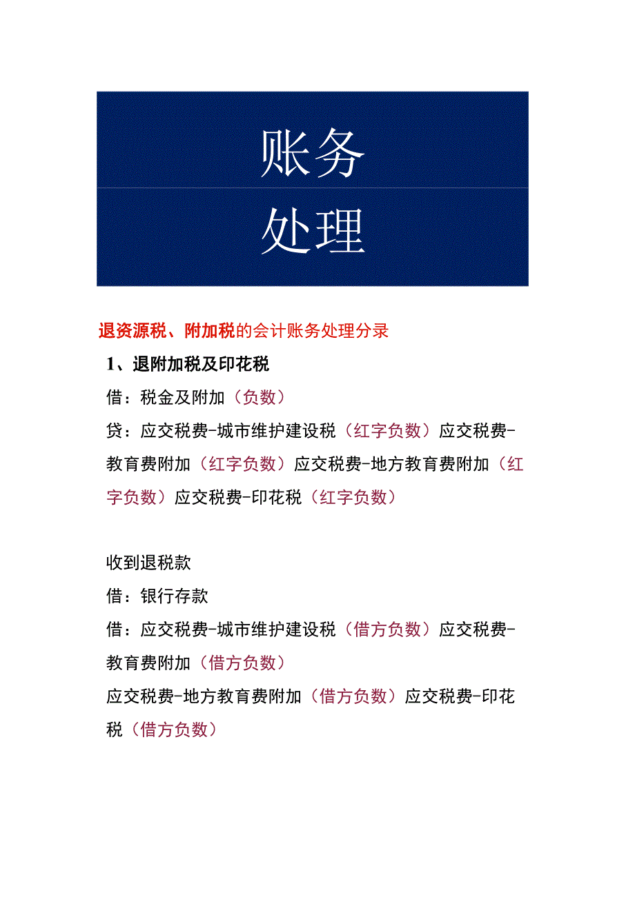 退资源税附加税的会计账务处理分录.docx_第1页