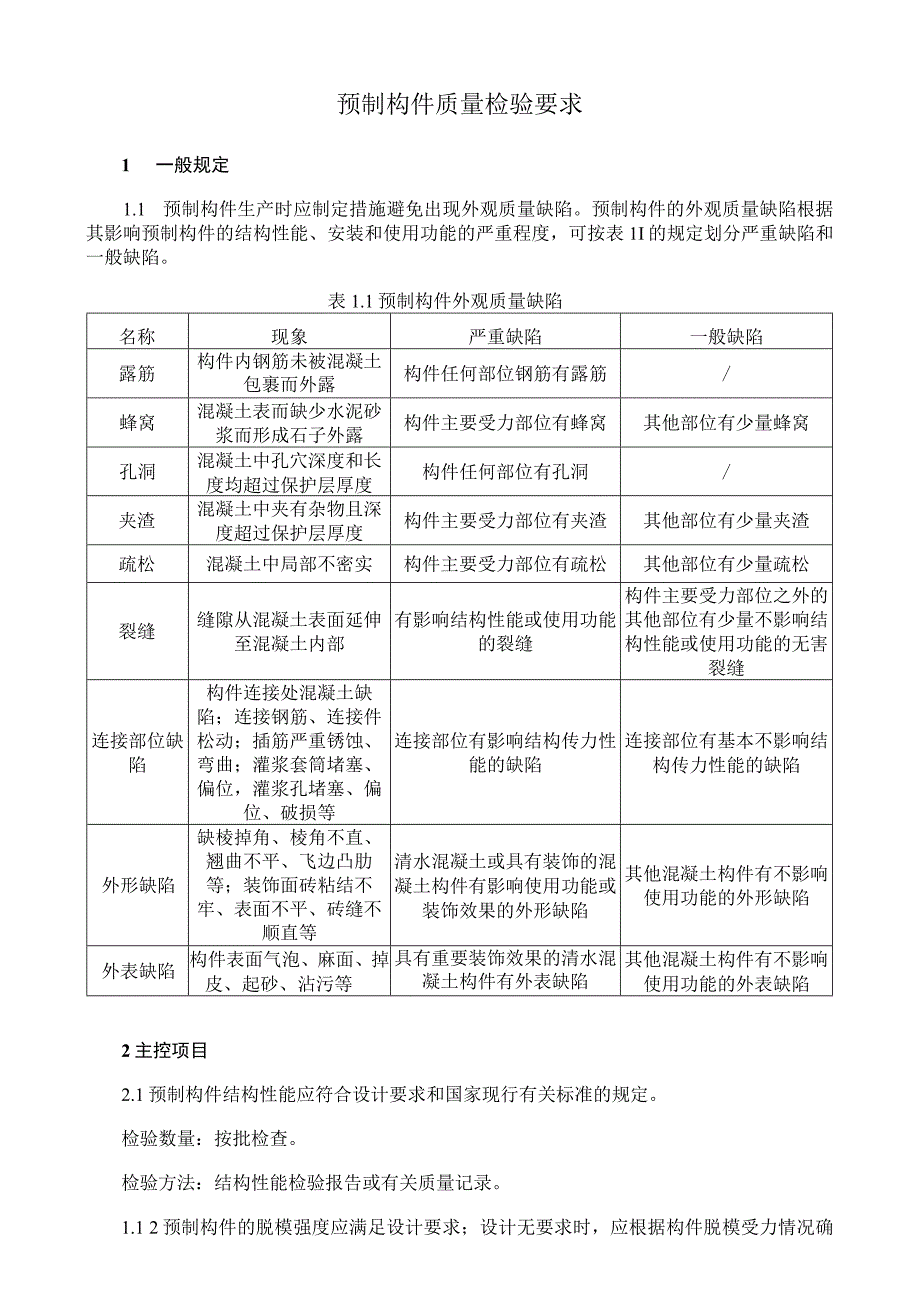 预制构件质量检验要求.docx_第1页