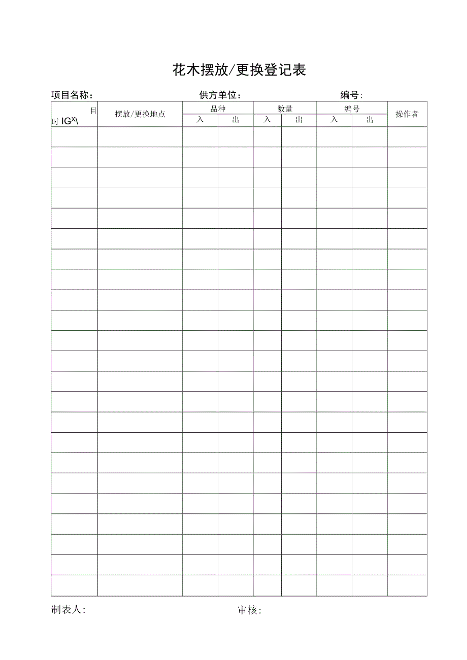 花木摆放更换登记表.docx_第1页