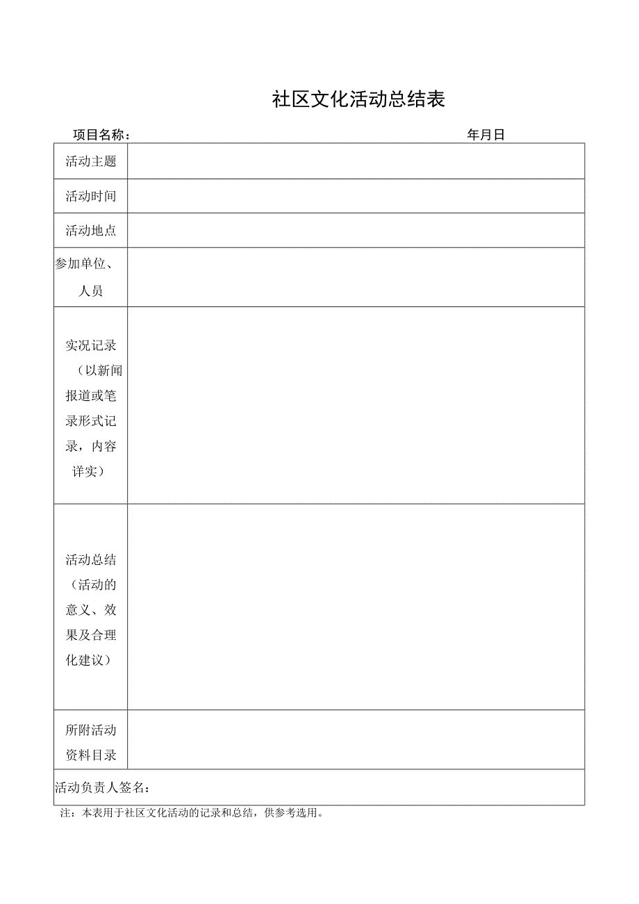 社区文化活动总结表.docx_第1页