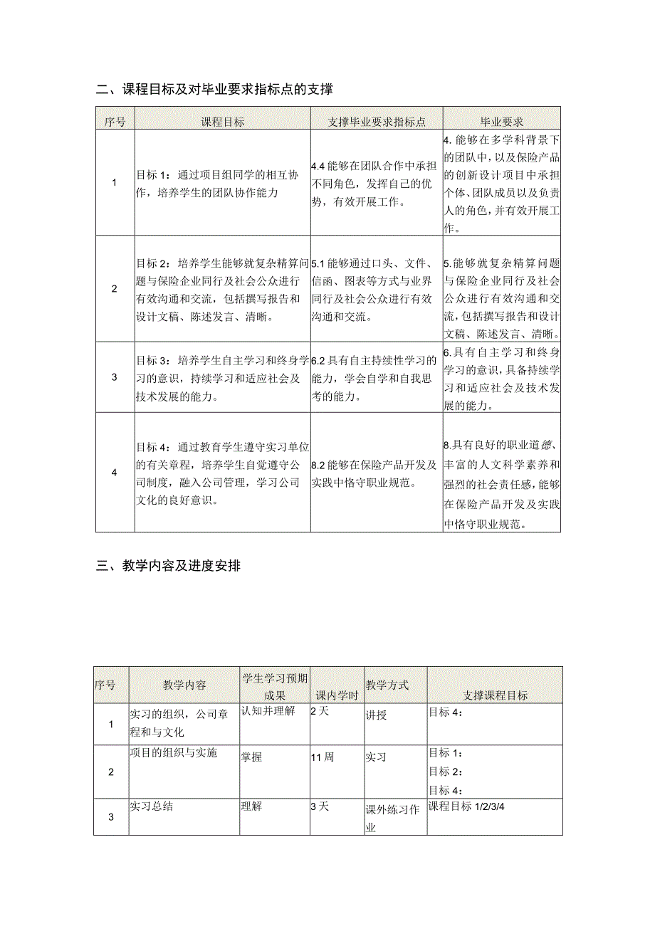 精算学毕业实习课程教学大纲.docx_第3页