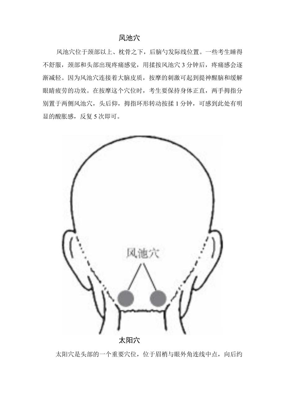 百会穴太阳穴风池穴印堂穴等中医按摩穴位作用及注意事项1.docx_第2页