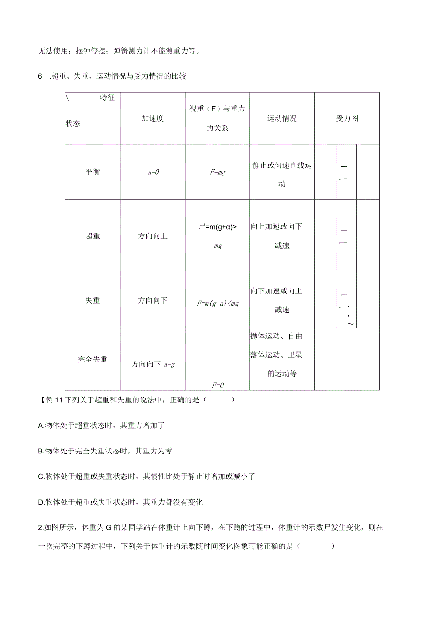 第25讲 超重和失重 试卷及答案.docx_第2页