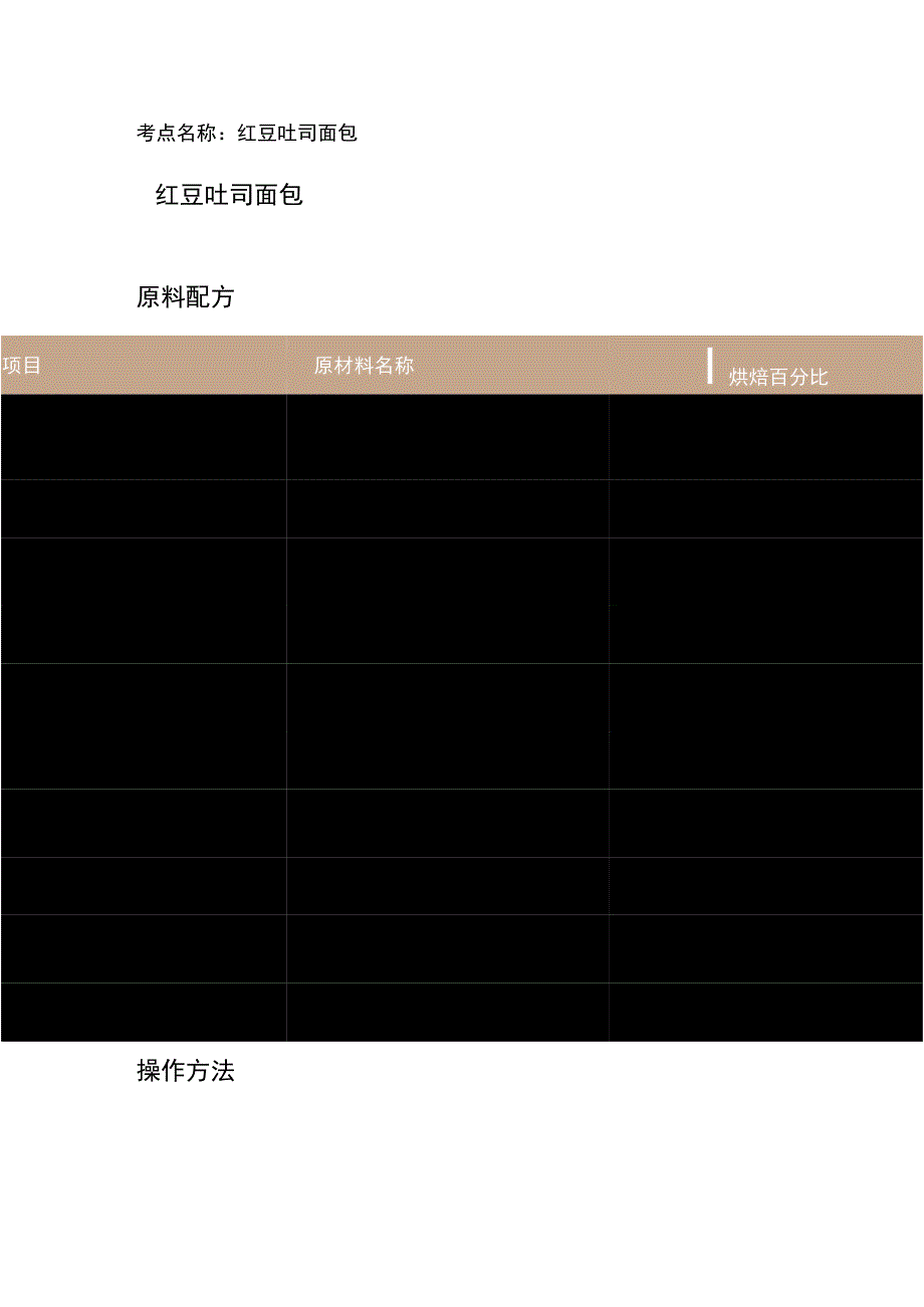 考点名称红豆吐司面包红豆吐司面包.docx_第1页