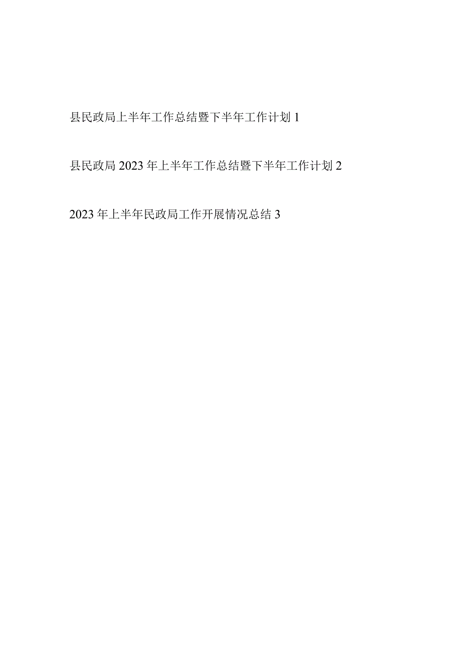 2023年上半年民政局工作总结开展情况总结下半年工作计划汇总.docx_第1页