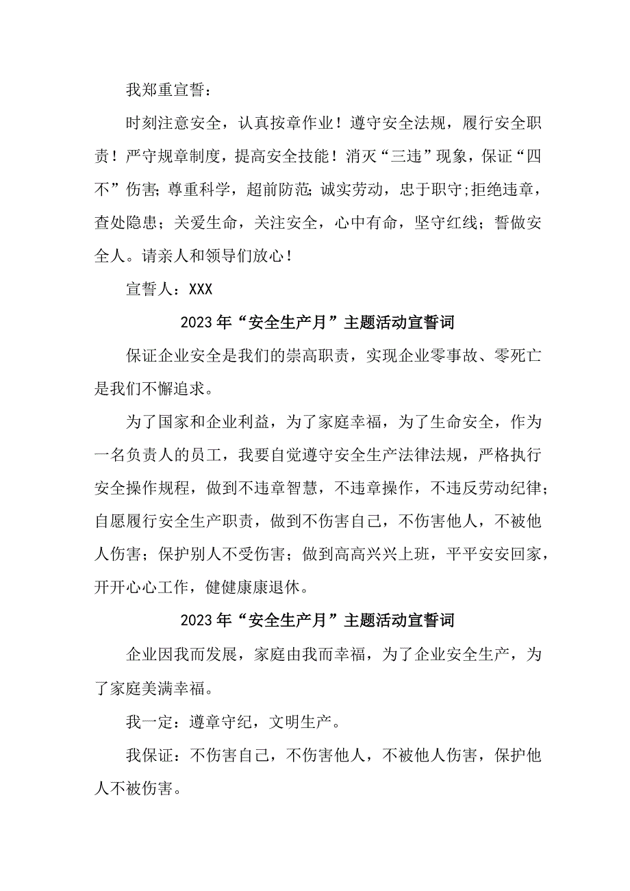 2023年非煤矿山安全生产月宣誓词 7份.docx_第2页