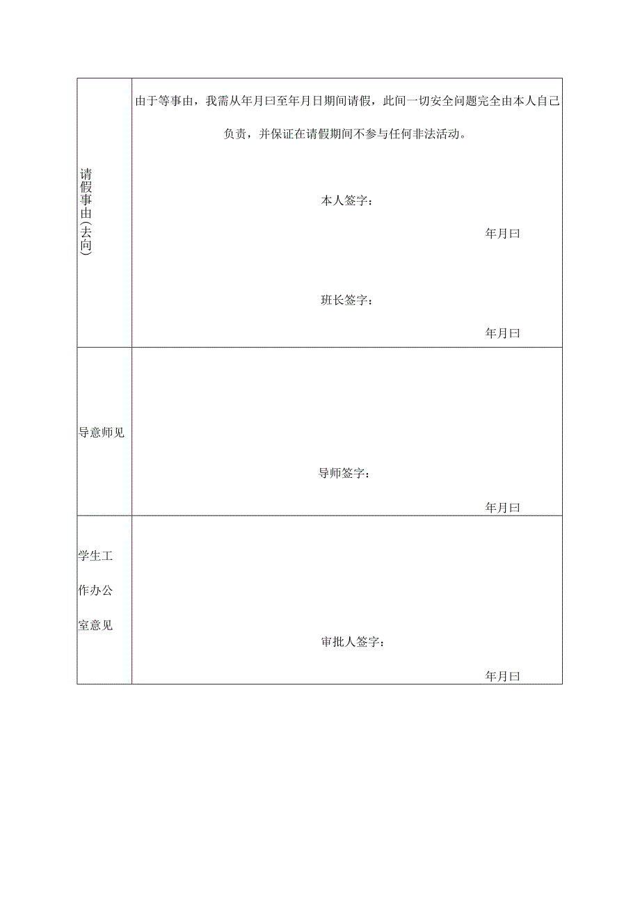 XX中医药大学研究生院学生请假申请表表样.docx_第3页