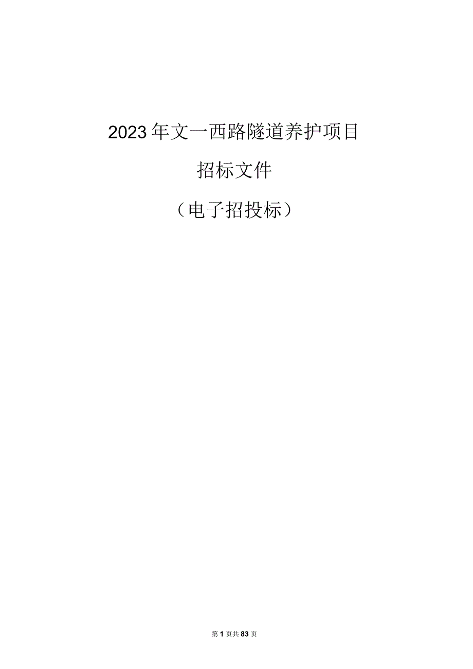 2023年隧道养护项目招标文件.docx_第1页