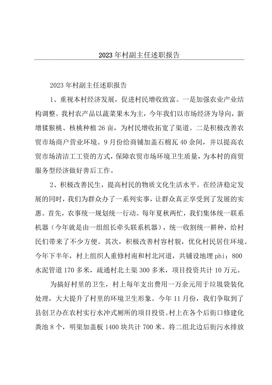 2023年村副主任述职报告.docx_第1页