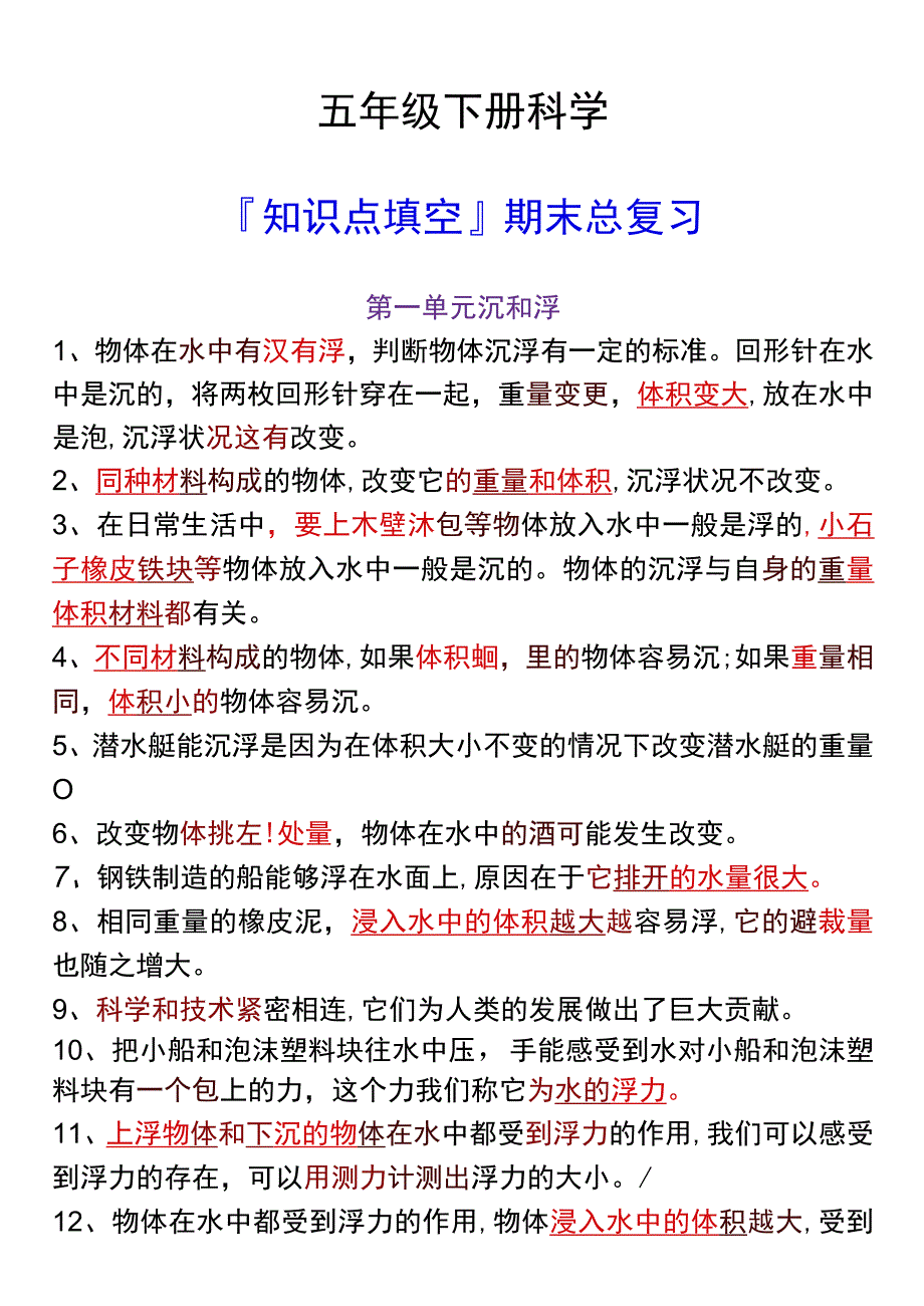 五年级下册科学知识点填空.docx_第1页