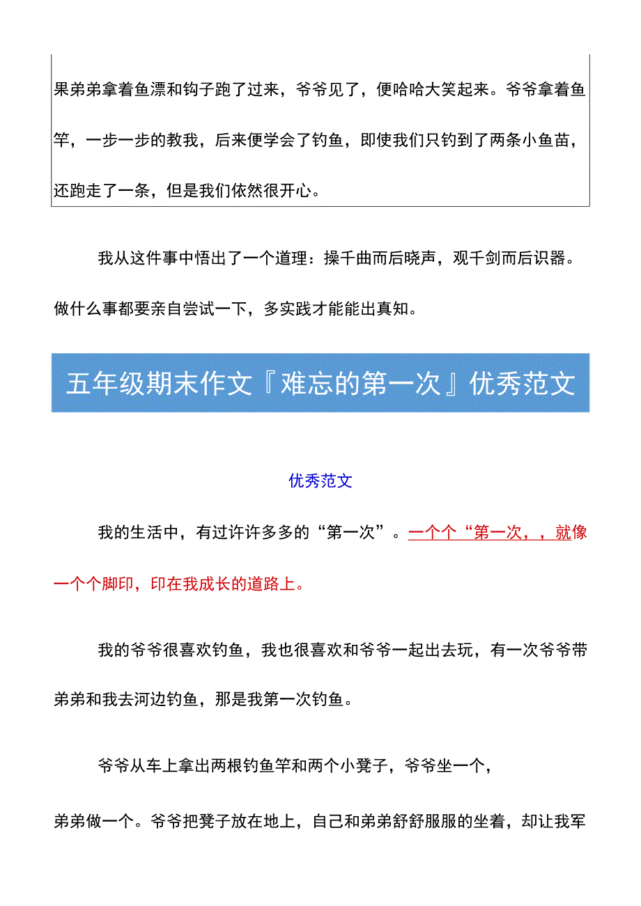 五年级期末作文难忘的第一次优秀范文.docx_第2页