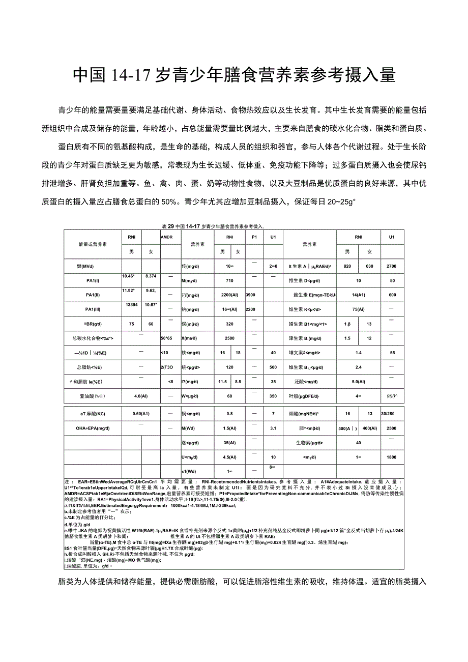 中国1417岁青少年膳食营养素参考摄入量表格版.docx_第1页