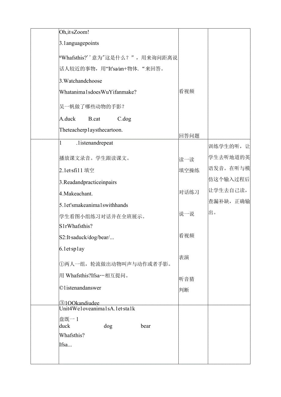 人教PEP三年级上册Unit4 We love animals A let's talk教案.docx_第2页