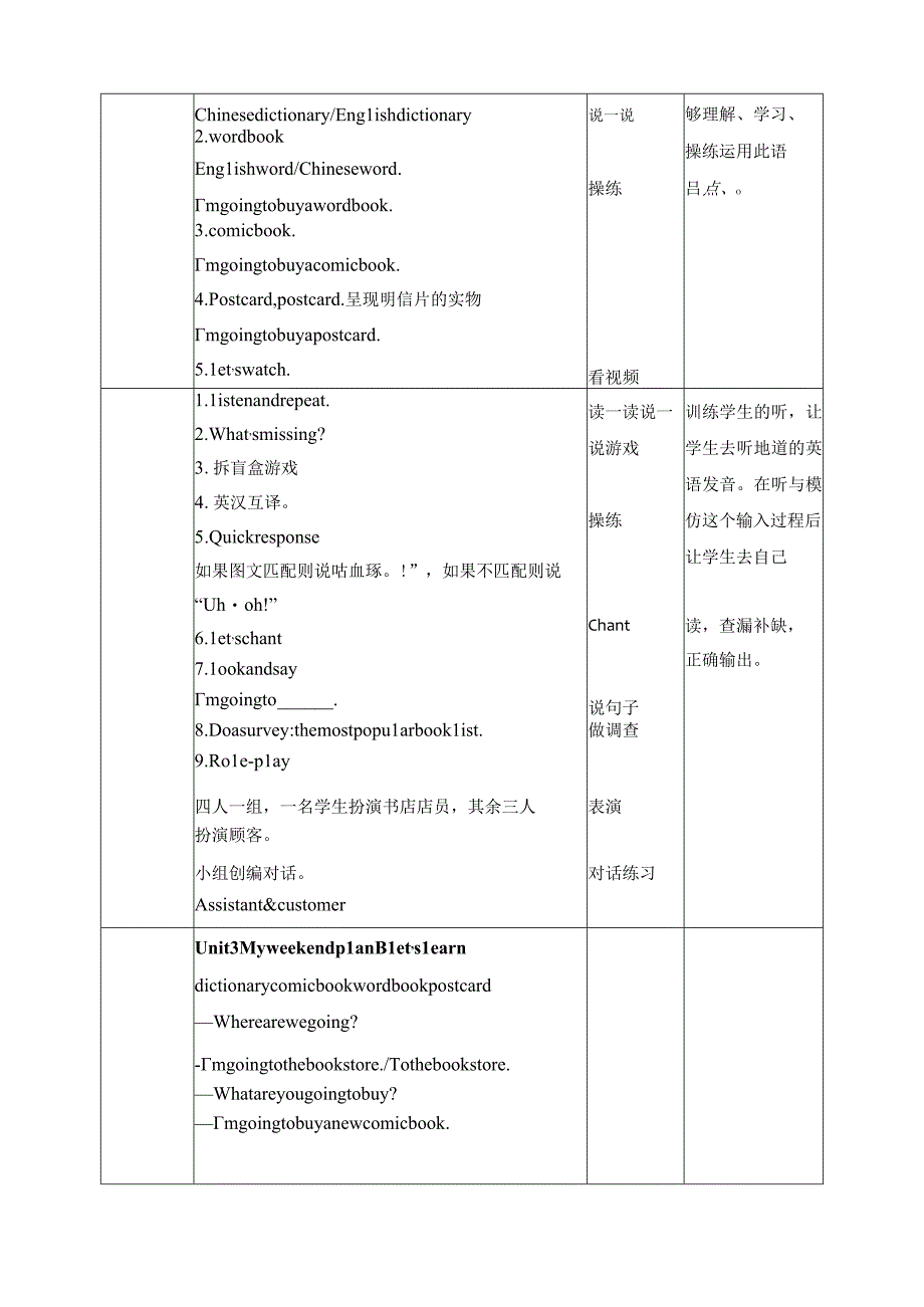 人教PEP六年级上册Unit3 My weekend plan B let's learn教案.docx_第2页