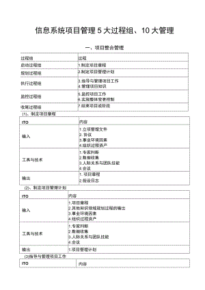 信息系统项目管理5大过程组10大管理.docx