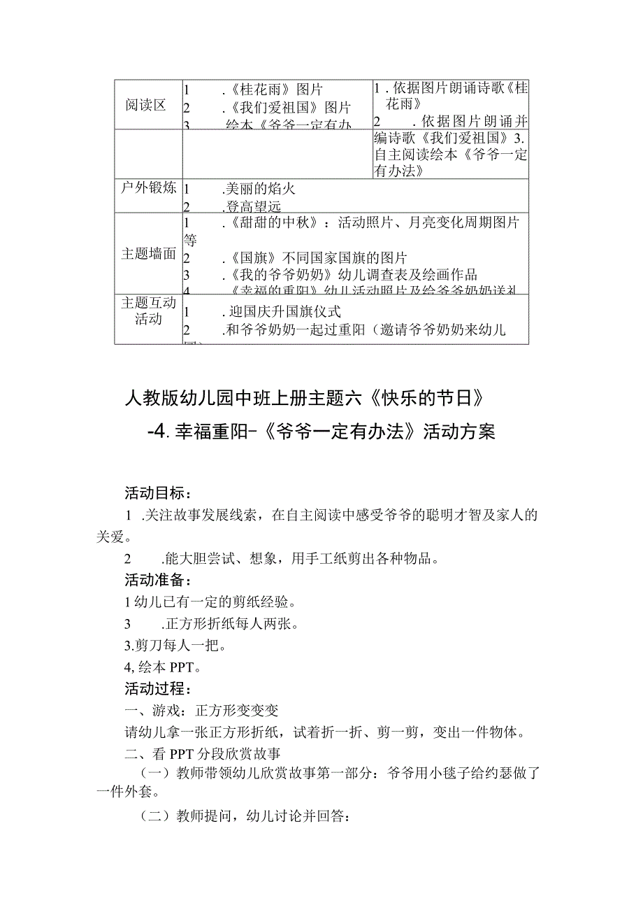 人教版幼儿园中班上册主题六《快乐的节日》4幸福重阳活动方案含四个方案.docx_第3页