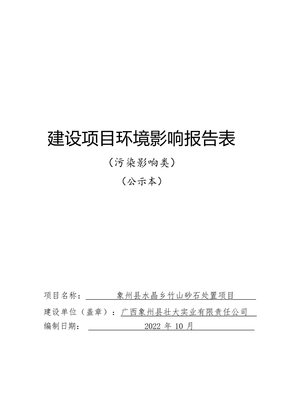 象州县水晶乡竹山砂石处置项目环评报告.docx_第1页