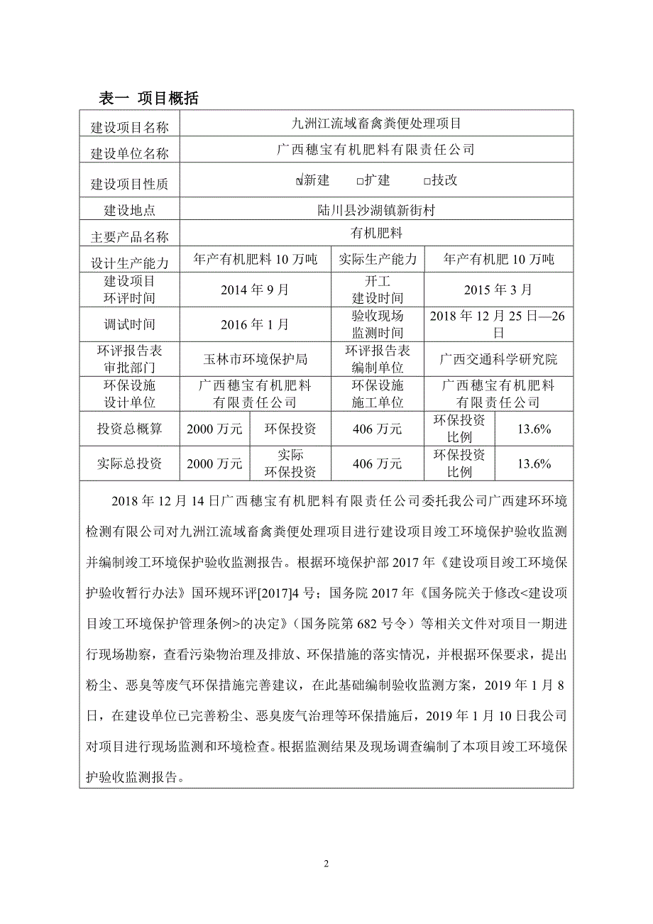 九洲江流域畜禽粪便处理项目建设项目（固体废物）环境保护设施竣工验收报告.doc_第2页