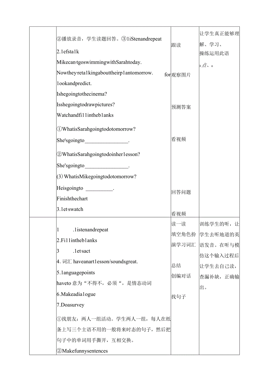 人教PEP六年级上册Unit3 My weekend plan A let's talk教案.docx_第2页