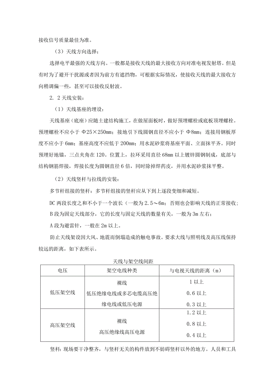 共用电视天线系统安装施工工艺.docx_第3页