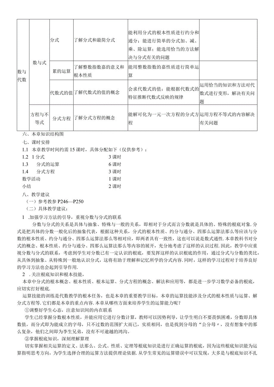 人教版八年级上册 第十五章 分式 教材分析及讲义无答案.docx_第2页