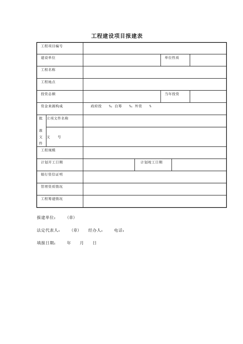 房地产开发建设管理-工程建设项目报建表.doc_第1页