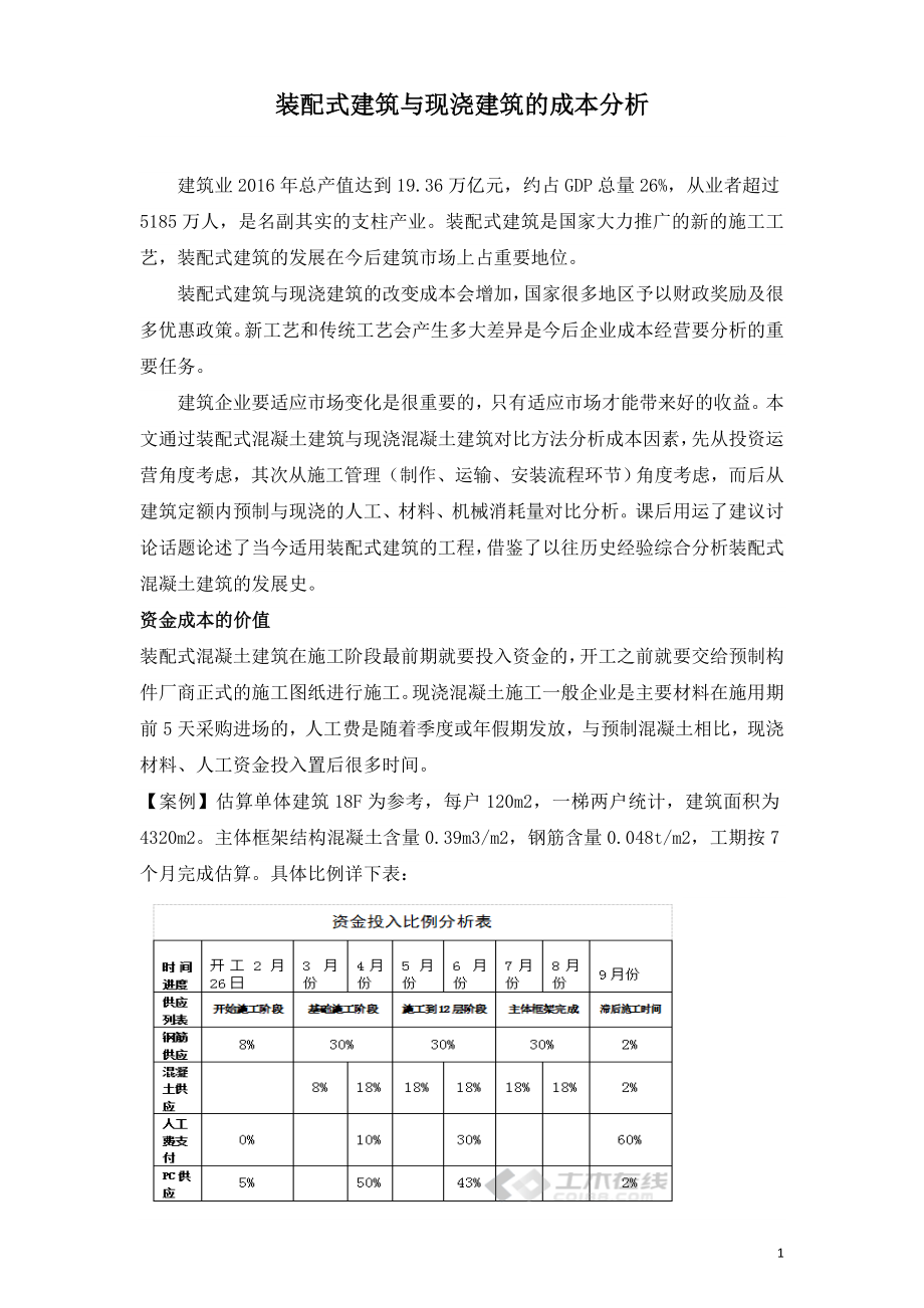 装配式建筑与现浇建筑的成本分析.doc_第1页