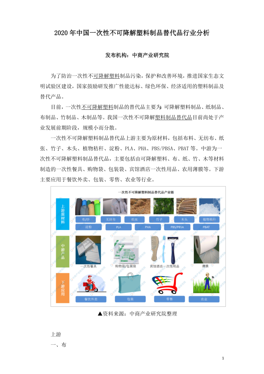 2020年中国一次性不可降解塑料制品替代品行业分析.doc_第1页