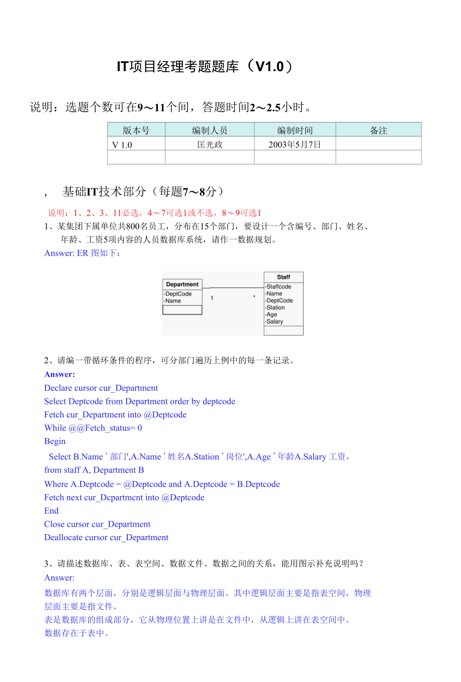 IT项目经理考题 及答案.docx_第1页