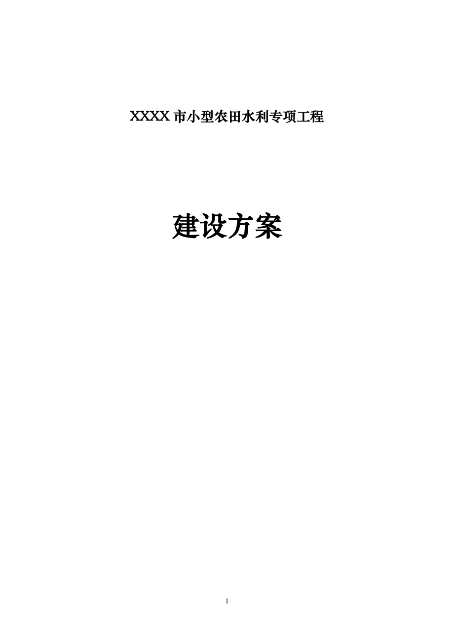 XXXX市小型农田水利专项工程建设方案.doc_第1页