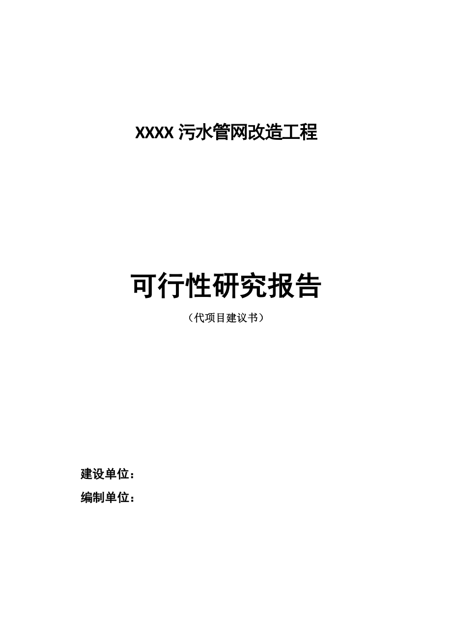 XX污水管网改造工程可行性研究报告.doc_第1页