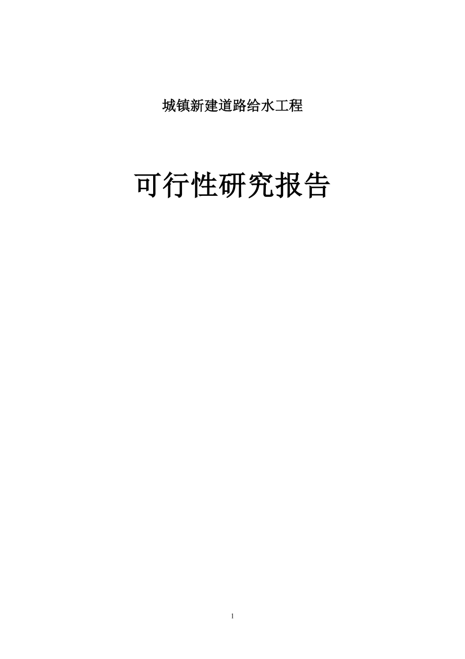 城镇新建道路给水工程可行性研究报告.doc_第1页